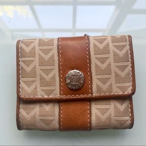 VTG! Michael Kors Trifold Square Leather Jacquard Wallet
